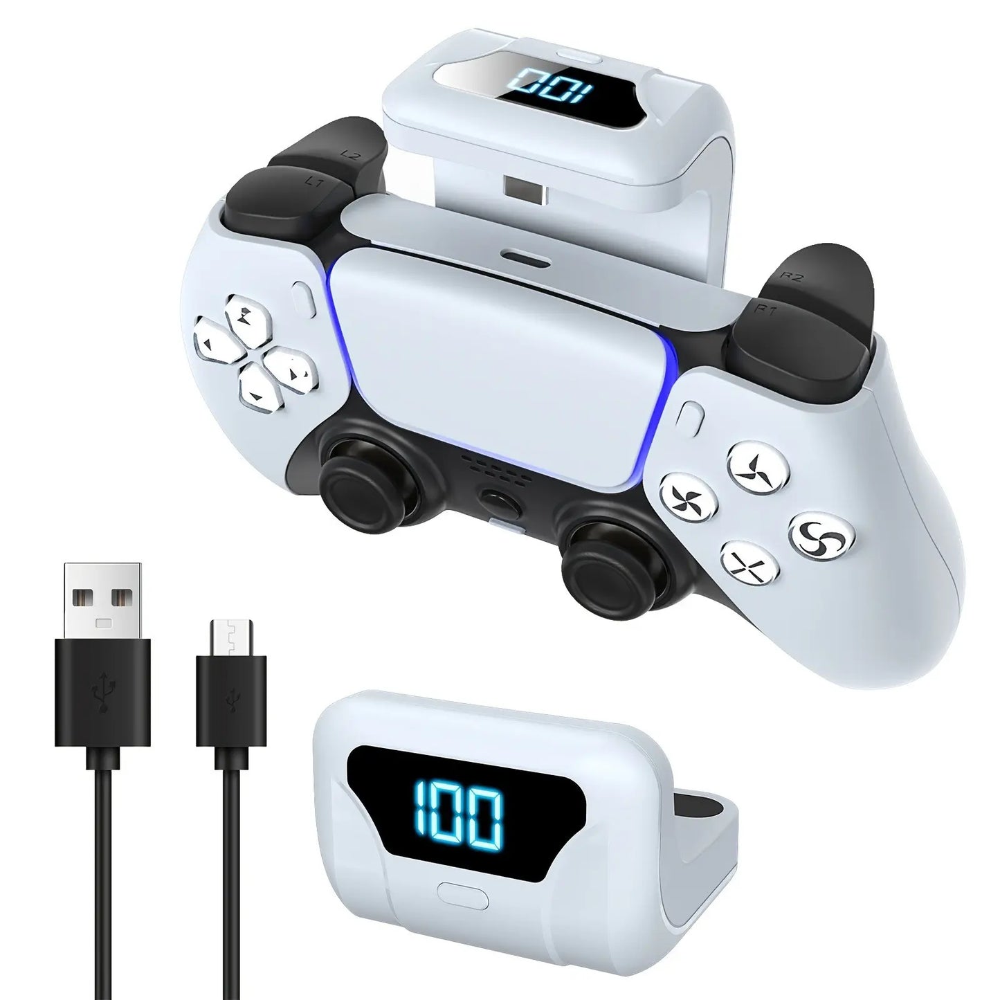 High-Capacity External Battery for PlayStation 5 Controllers, 1800mAh Power Bank with Backpack-Style Design, Enhanced Durability and Safety Features