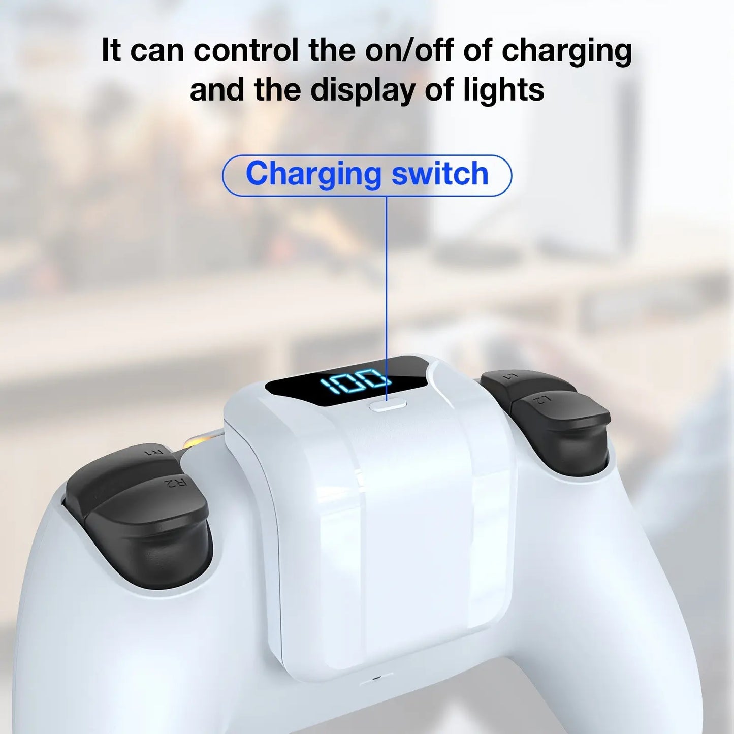 High-Capacity External Battery for PlayStation 5 Controllers, 1800mAh Power Bank with Backpack-Style Design, Enhanced Durability and Safety Features