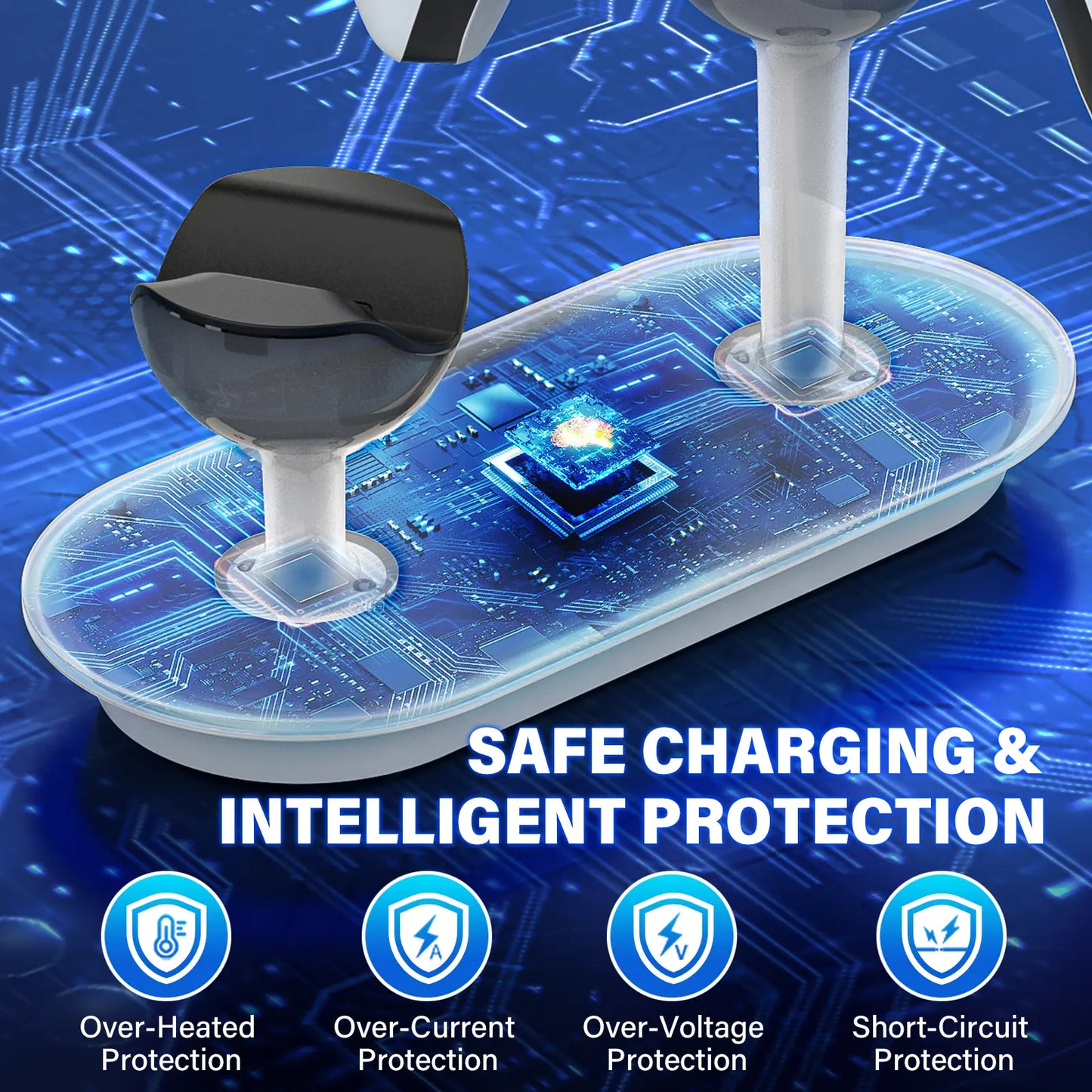 2026 PS5 DualSense Controller Charger with LED Lighting, Fast Charging, Overcharge Protection, and USB Compatibility - Essential PS5 Accessory