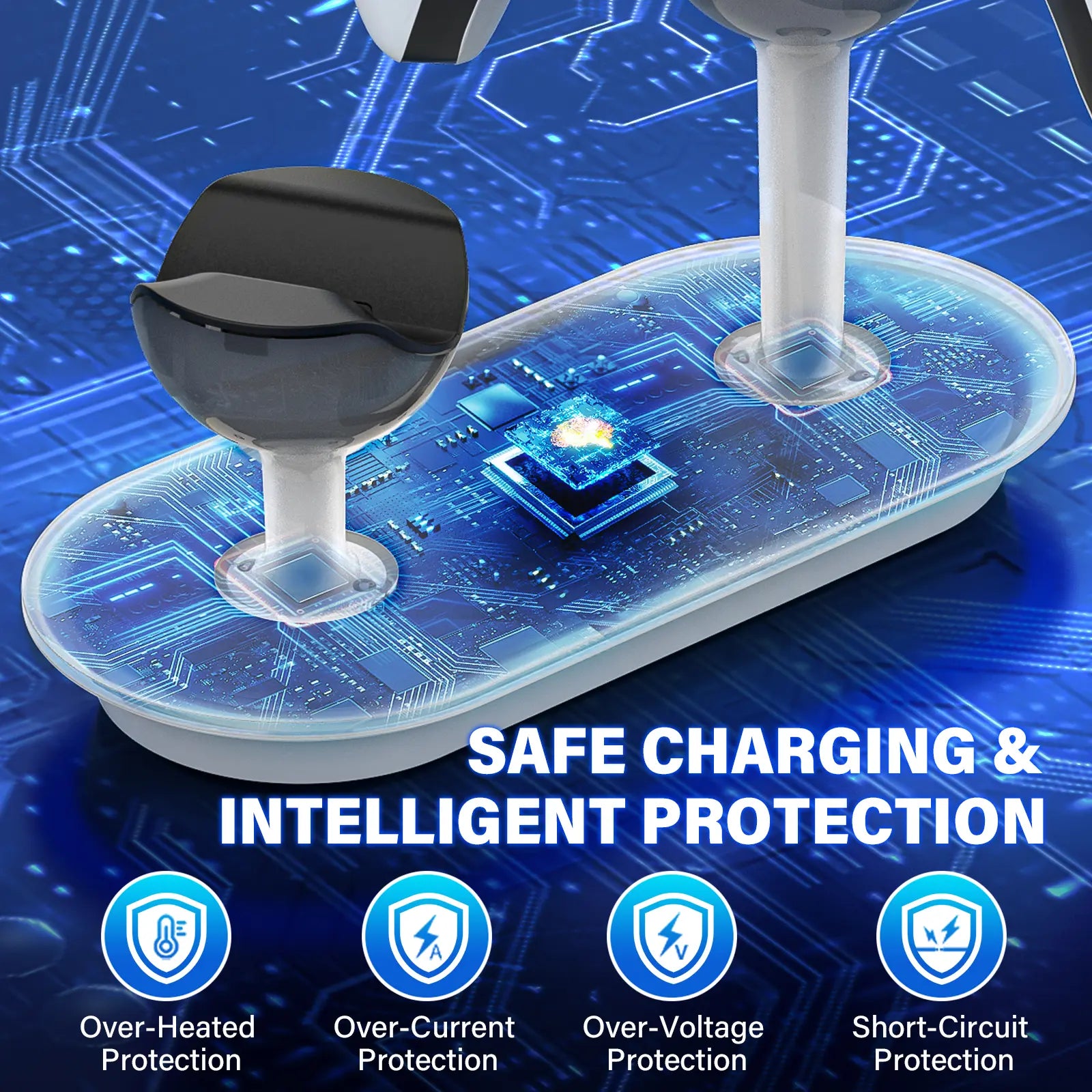 2026 PS5 DualSense Controller Charger with LED Lighting, Fast Charging, Overcharge Protection, and USB Compatibility - Essential PS5 Accessory