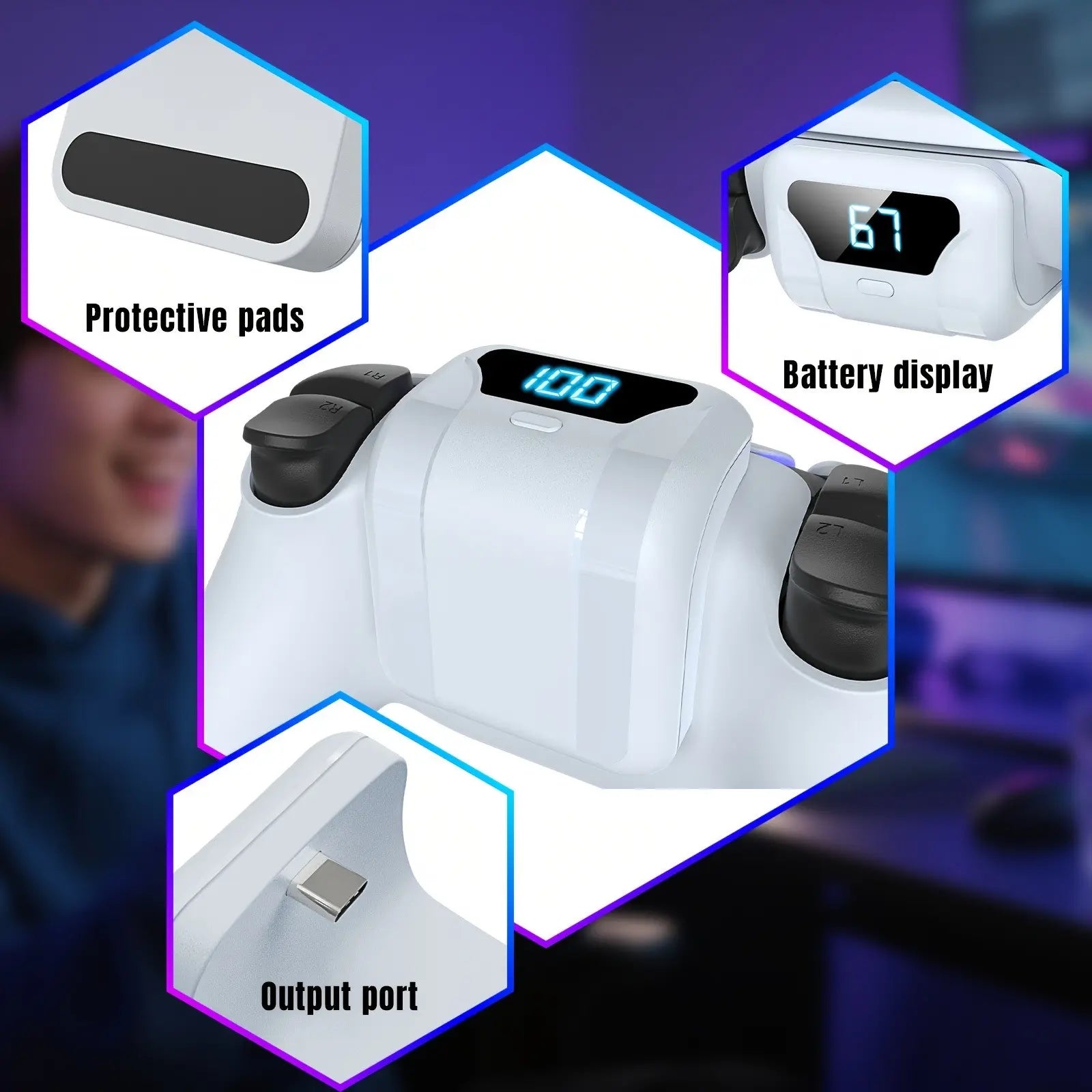 High-Capacity External Battery for PlayStation 5 Controllers, 1800mAh Power Bank with Backpack-Style Design, Enhanced Durability and Safety Features