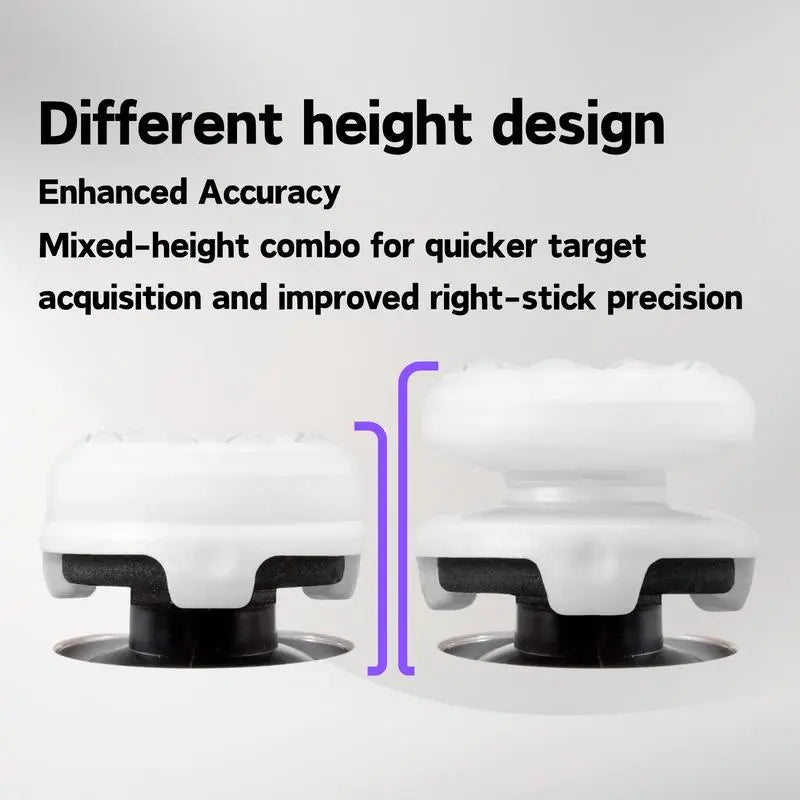 Professional Joystick Thumb Grips for PS5/PS4 and Xbox - Includes 1 High-Rise and 1 Mid-Rise Cap