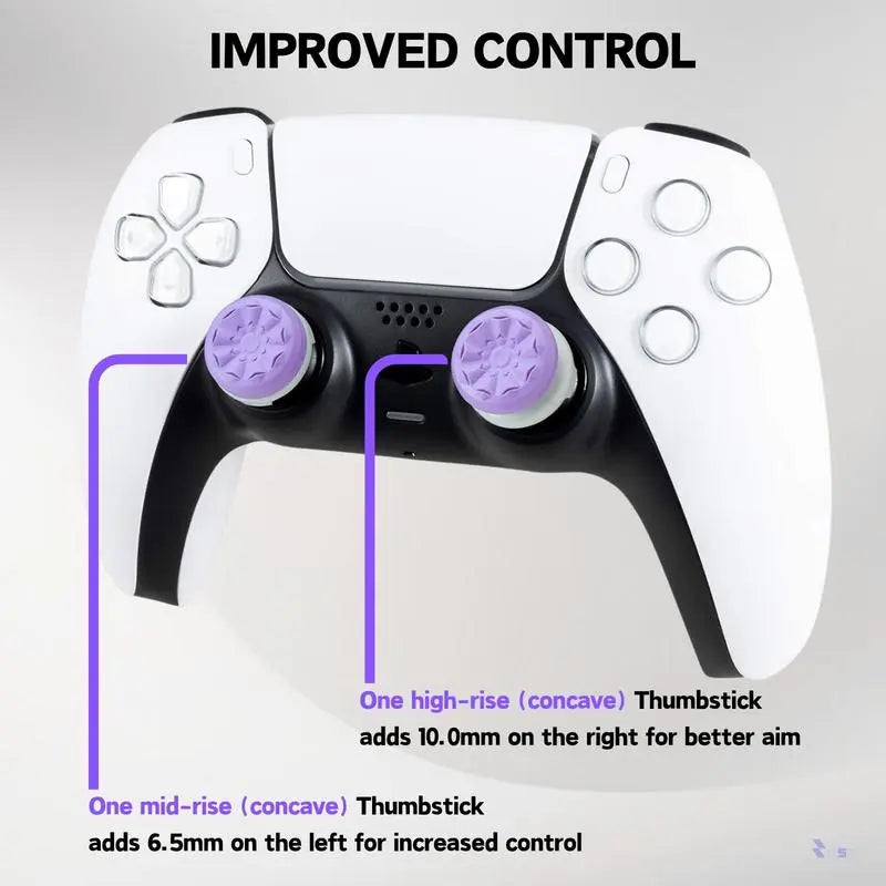 Professional Joystick Thumb Grips for PS5/PS4 and Xbox - Includes 1 High-Rise and 1 Mid-Rise Cap